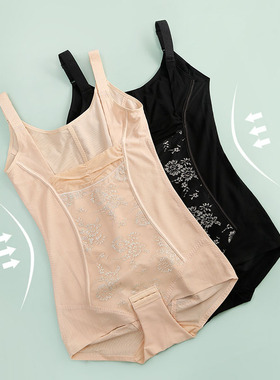 内衣女俏丹娜Q92027金蕾丝搭扣款收腹束腰提臀美体透气连体塑身衣