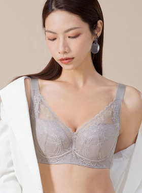 内衣女俏丹娜正品22233BCDEF薄大胸聚拢蕾丝上托软圈调整侧收文胸
