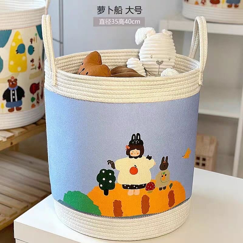 日式儿童卡通布艺可折叠脏衣篮