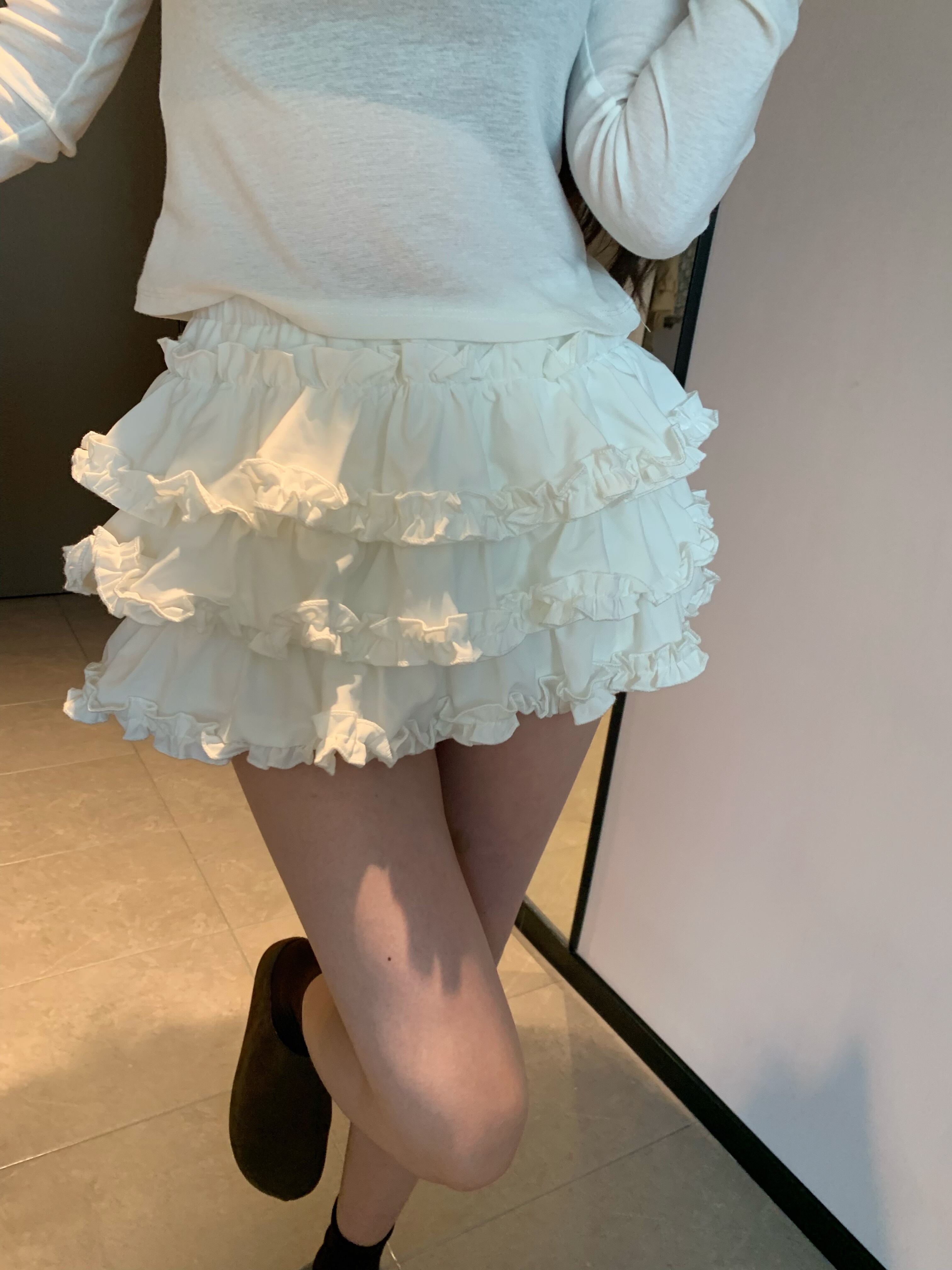 白色蛋糕裙女夏季2025新款高腰显瘦蓬蓬裙小个子a字半身裙短裙子