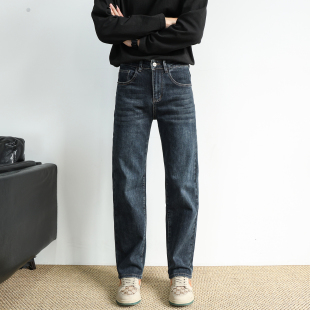 男士 直筒牛仔裤 2026春季 潮牌修身 子 美式 弹力宽松休闲长裤 复古窄版