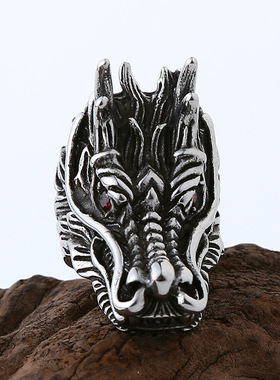 欧美时尚复古单身潮男动物指环个