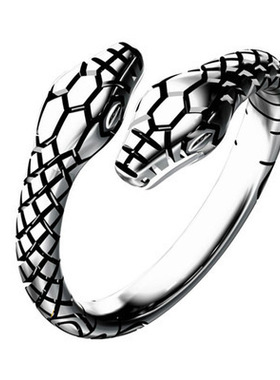 双头蛇戒指复古个性蛇形复古潮人