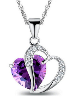 厂家直供wish新款饰品韩版桃心形项链锁骨链毛衣链批发