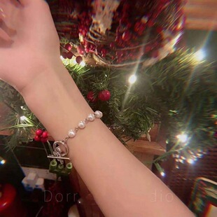 小红书超仙蝴蝶仿珍珠手链女ins百搭闺蜜生日礼物手环 韩版