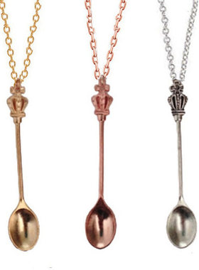 茶勺吊坠皇冠迷你茶勺古典皇家爱