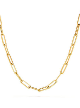 跨境热销回形针粗链条项链男女通