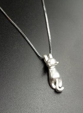 韩版女款磨沙面实心立体可爱喵星