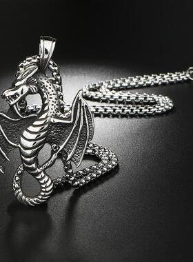 2023欧美饰品恶龙吊坠个性朋克复