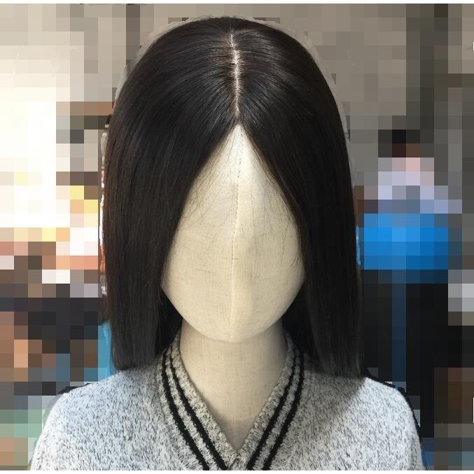 抖音同款假发女长直发中分刘海头套发カット姬发式黑白色隐形无痕