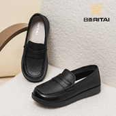 女真皮软面软底防滑妈妈鞋 日泰乐福鞋 秋季 休闲小皮鞋 女鞋 2025新款