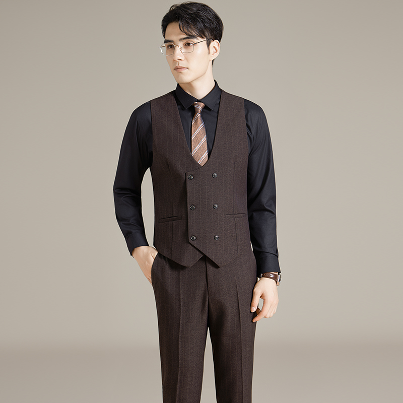 酒吧KTV台球厅足浴餐饮服务员工作服男士双排扣西装马甲西裤套装