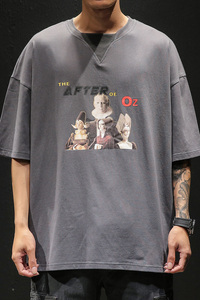 夏季日系大码宽松潮流卡通印花圆领短袖T恤 M-5XL T831P40图片