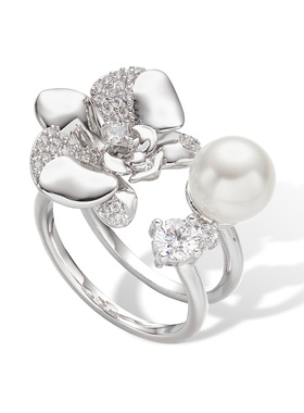 周深向涵之同款 MAKIIMAKII兰花珍珠戒指开口轻奢高级感新年礼物