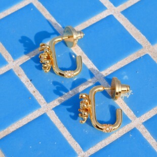 韩雪同款MAKIIMAKII蟹爪菊方圈耳环小众百搭设计耳饰精致轻奢礼物