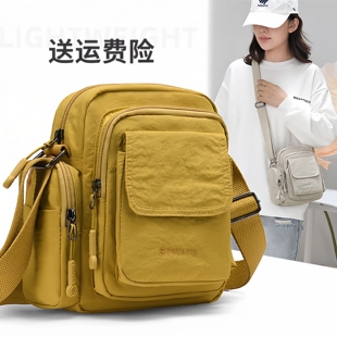 2025新款尼龙布多层轻便单肩斜挎包女小背包多口袋旅行出行包包