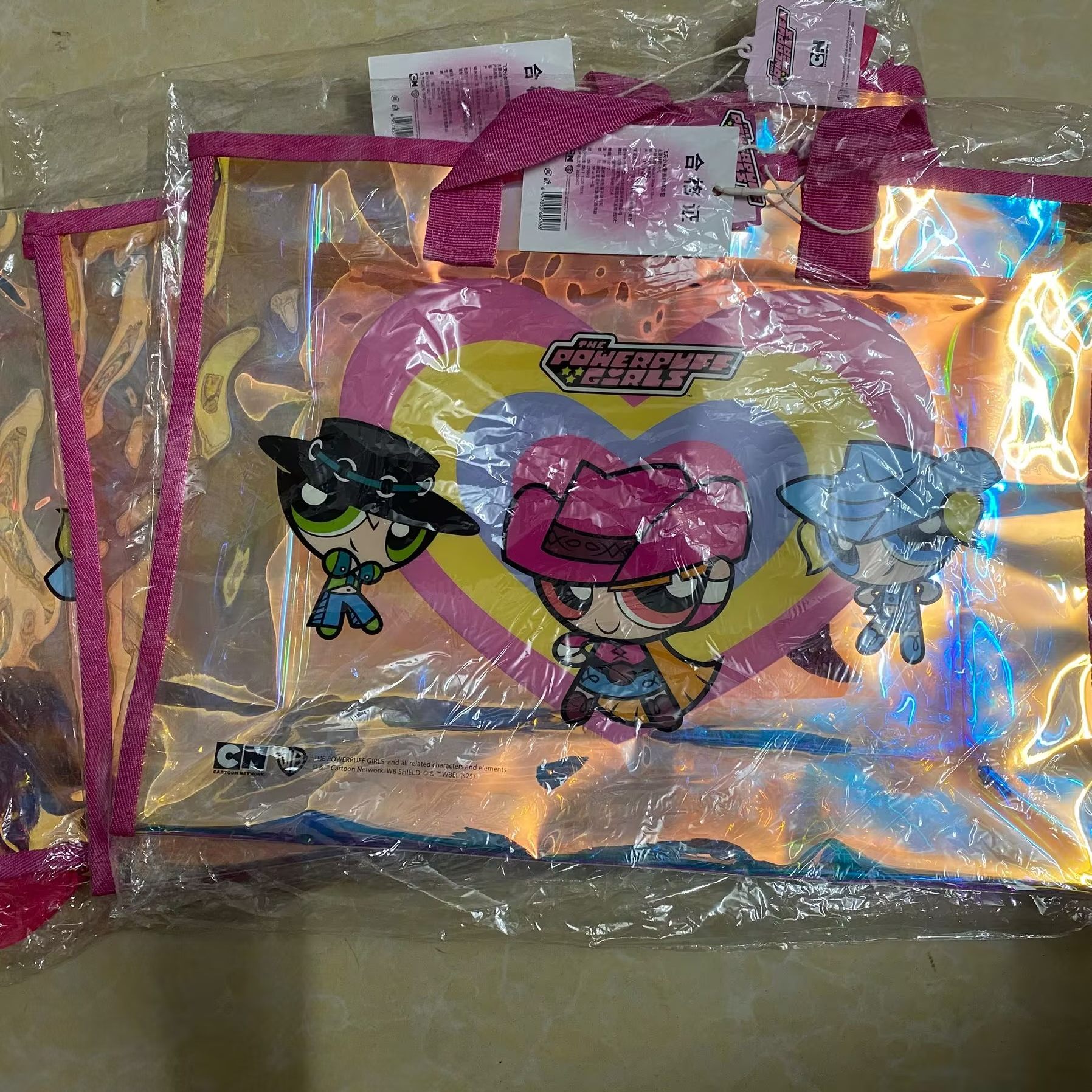 屈臣氏包包飞天小女警系列果冻包收纳斜挎包手提收纳袋大包限量版