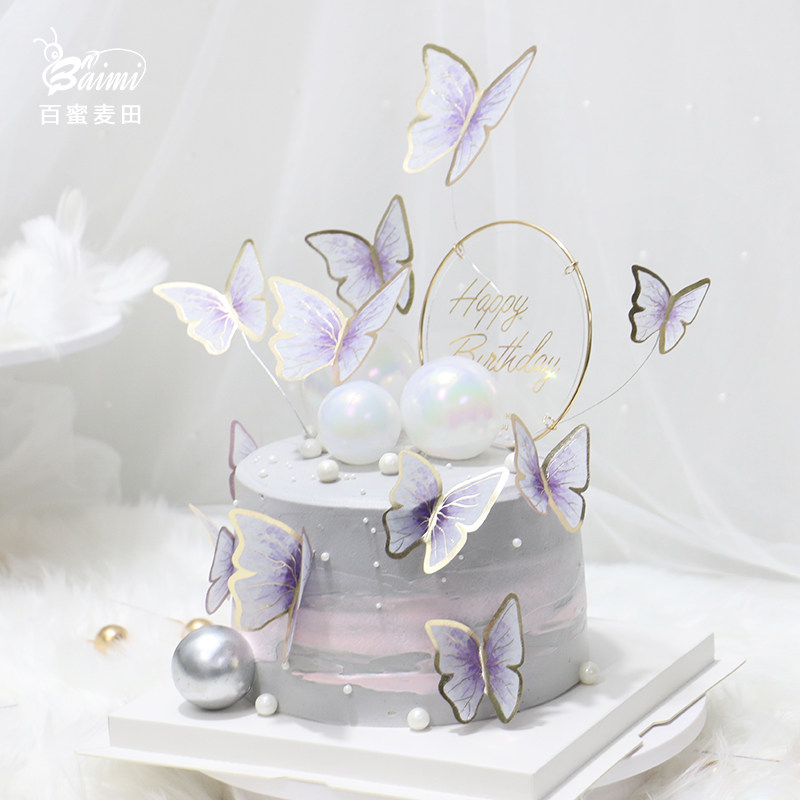 蝴蝶蛋糕女士母亲生日南京配送