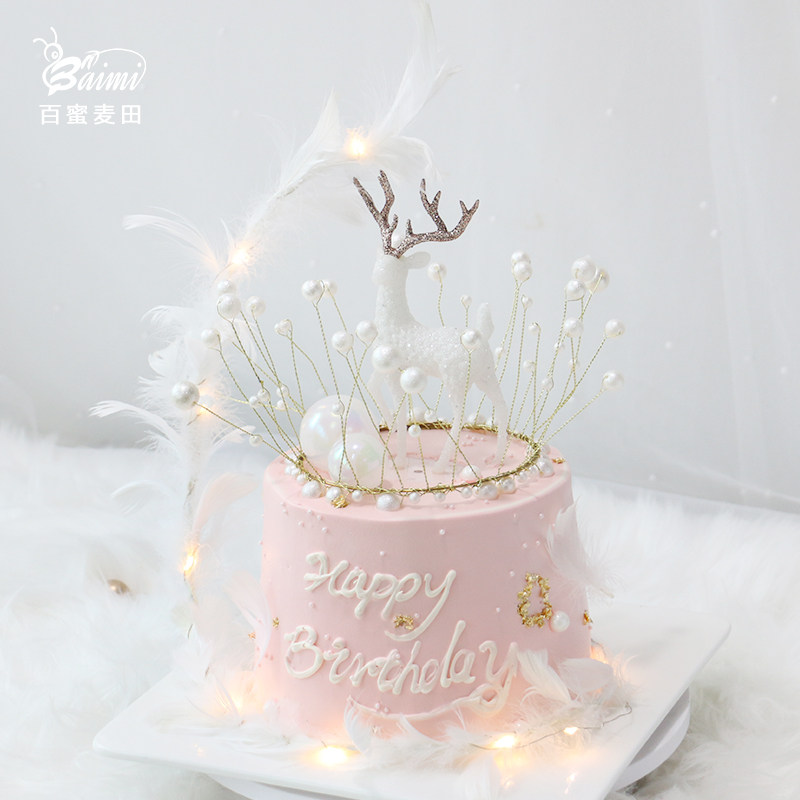 小鹿主题生日蛋糕南京配送