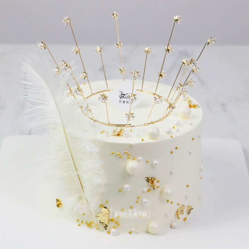 美女生日蛋糕羽毛主题南京配送