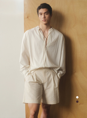 SouthStudio飘带衬衫无性别26春夏新款慵懒度假风半开胸长袖衬衫