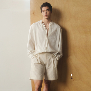 SouthStudio飘带衬衫无性别26春夏新款慵懒度假风半开胸长袖衬衫