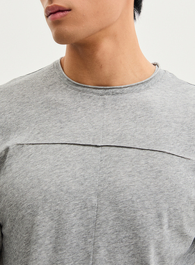 SouthStudio长袖T25春夏新基础款胸前压线双色纯棉透气打底运动服