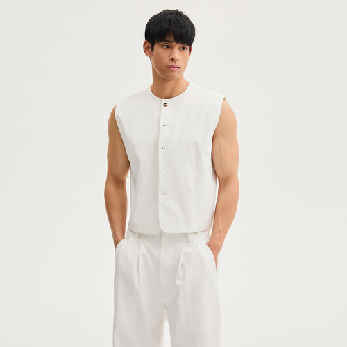 southstudio休闲白色马甲