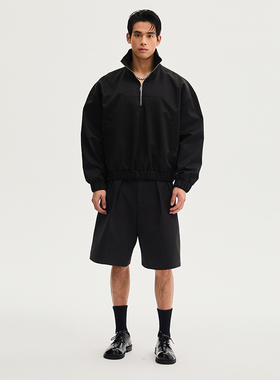 SouthStudio上衣外套半拉链套头双色收腰短版立领男女同款夹克