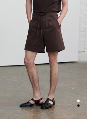 SouthStudio短裤男女同款棉麻26夏新款抽绳对称大方口袋休闲裤