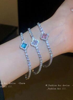 高级感镶钻花朵锆石手链超