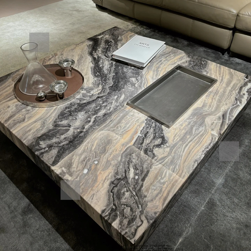 大理石+实木框架+不锈钢底座