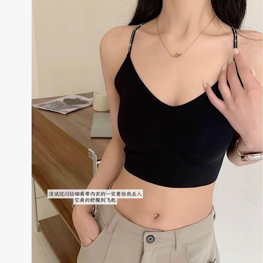 无痕交叉闪钻美背文胸聚拢防垂
