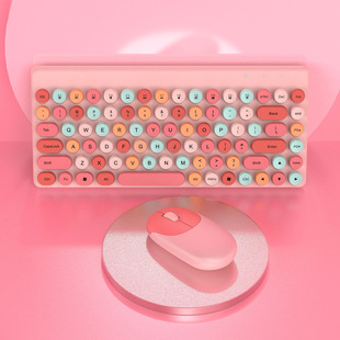 可爱无线键盘鼠标套装糖果色高颜值女生键盘游戏办公宿舍小键盘