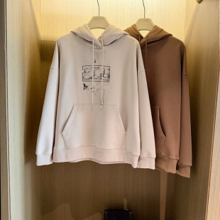 针织连帽卫衣 MAX棉质混纺刺绣长袖 2026早春新品 女装