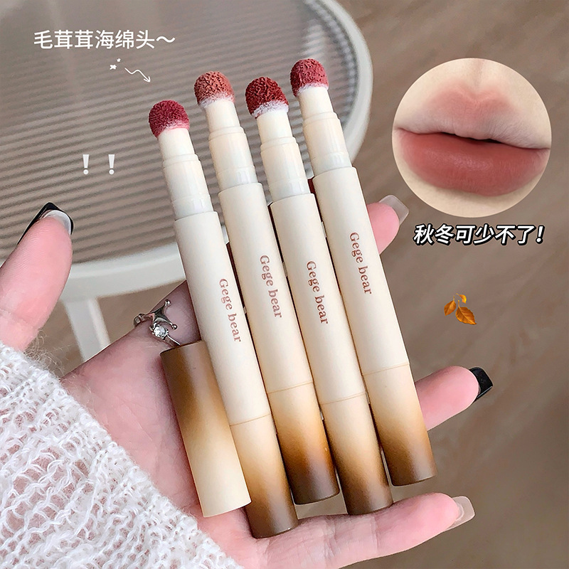 戈戈小熊绒雾唇粉霜丝绒哑光伪