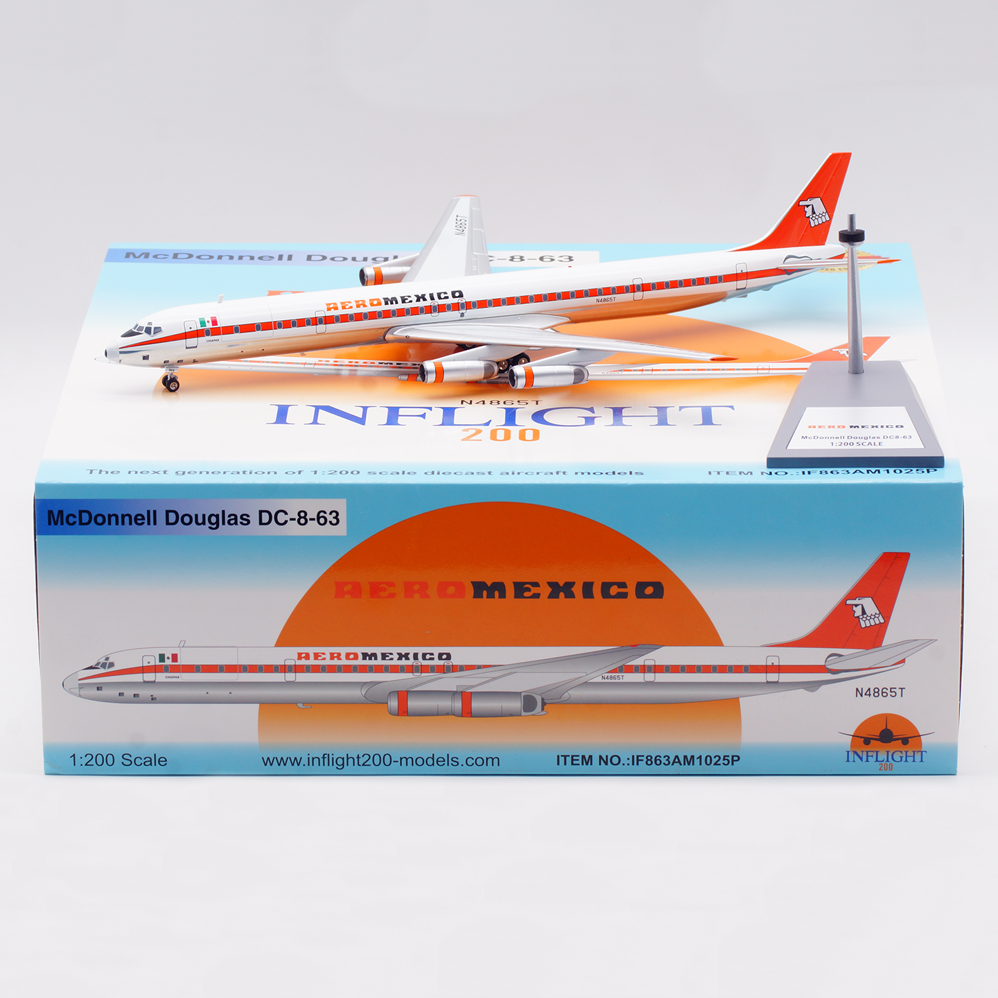 墨西哥航空飞机模型合金麦道DC-8