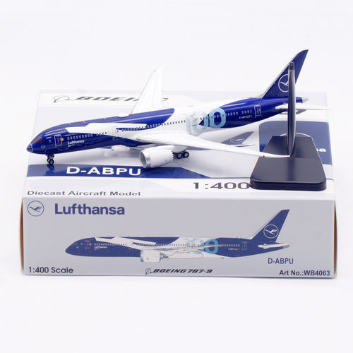汉莎航空飞机模型合金波音B787-9