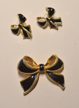中古首饰雅芳KJL蝴蝶结套装