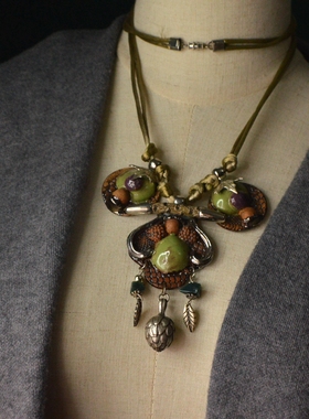 中古首饰 Linda 北美部落珠宝夸张陶瓷项链 轻奢小众 不退换