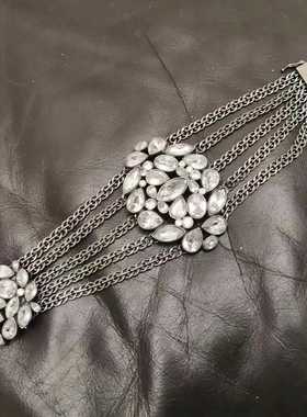 手链重工金属中古简约莱茵石