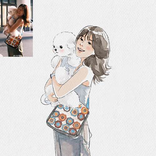 手绘水彩风情侣卡通q版头像