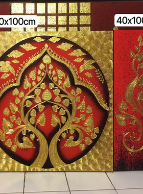 新泰宫装东南亚风格泰式金箔画