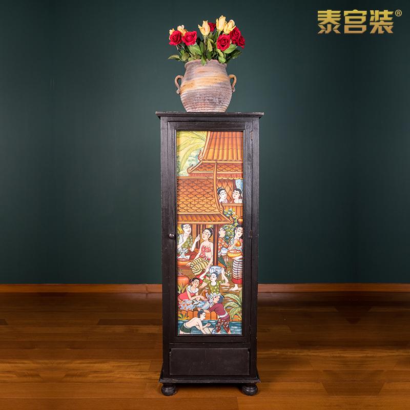 泰国风情彩绘收纳柜实木家具立柜