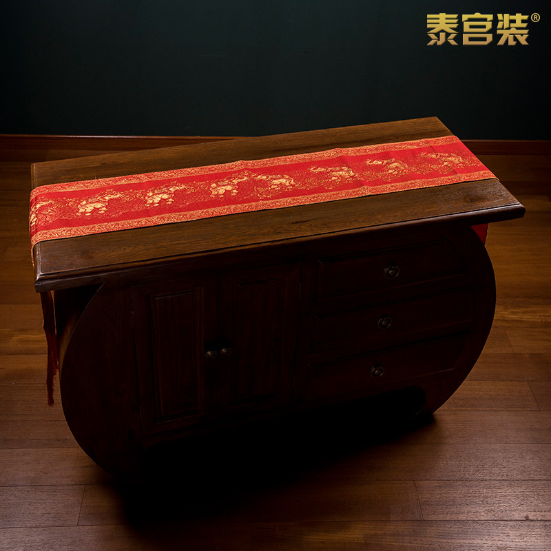 东南亚风格大象刺绣图案桌旗床旗