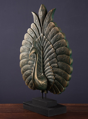 东南亚风民宿酒店玄关客厅孔雀装饰摆件泰式家居饰品工艺品采购