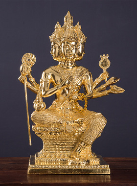 纯铜工艺品佛像装饰摆件四面佛