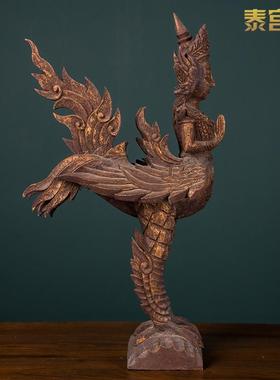 泰式风格木雕人偶摆件