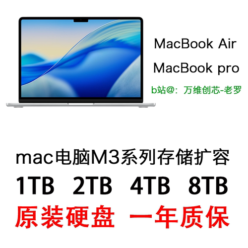 macbookpro  macbookair M3系列扩容储存 1TB  2TB 4TB  8T