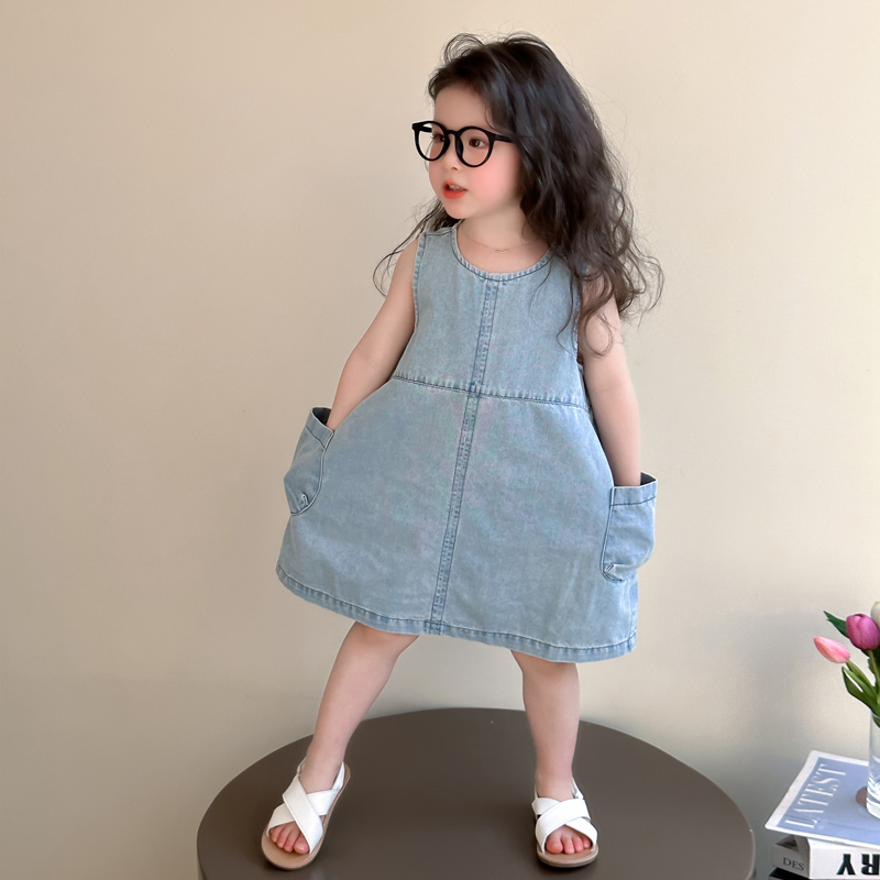 儿童女童牛仔裙连衣裙夏2025新款裙子中小童洋气小女孩夏款